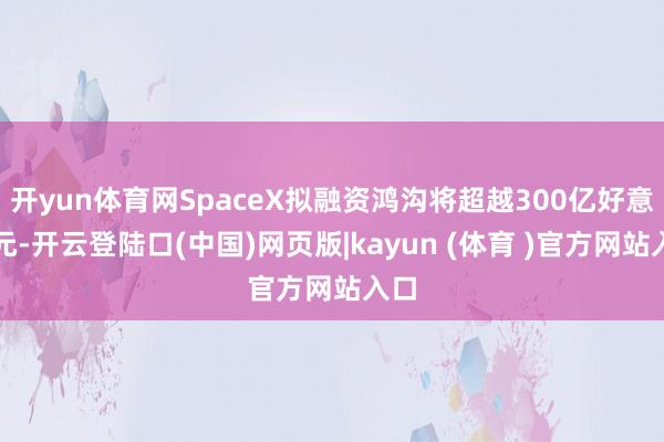 开yun体育网SpaceX拟融资鸿沟将超越300亿好意思元-开云登陆口(中国)网页版|kayun (体育 )官方网站入口
