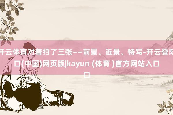 开云体育对着拍了三张——前景、近景、特写-开云登陆口(中国)网页版|kayun (体育 )官方网站入口